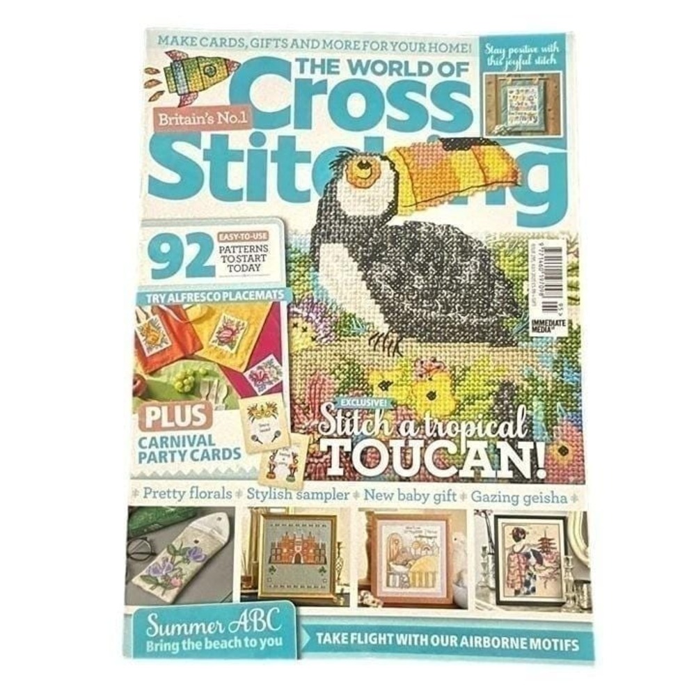The World of Cross Stitching Magazine ONLY issue 295 July 2020 Tropical Toucan
